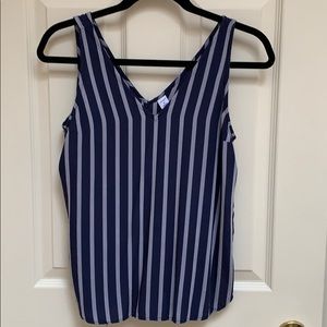Striped V-neck Tank